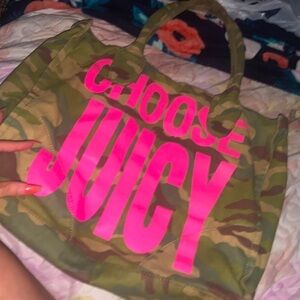 Rare juicy camo hot pink canvas bag y2k boho spring tote designer green summer